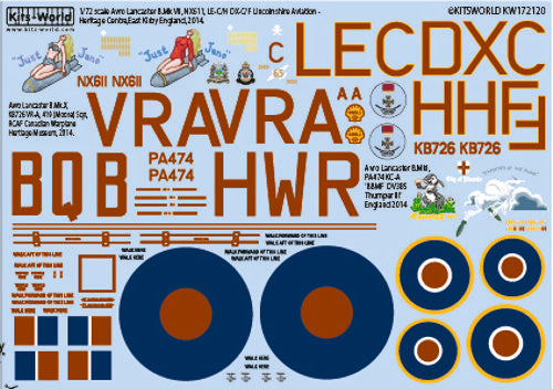 Kits-World KW172120 1:72 Avro Lancaster B.VII