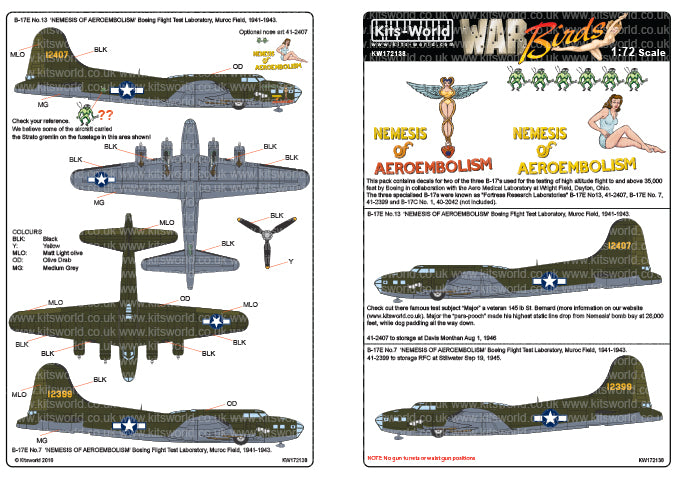 Kits-World KW172138 1:72 Boeing B-17E Flying Fortress