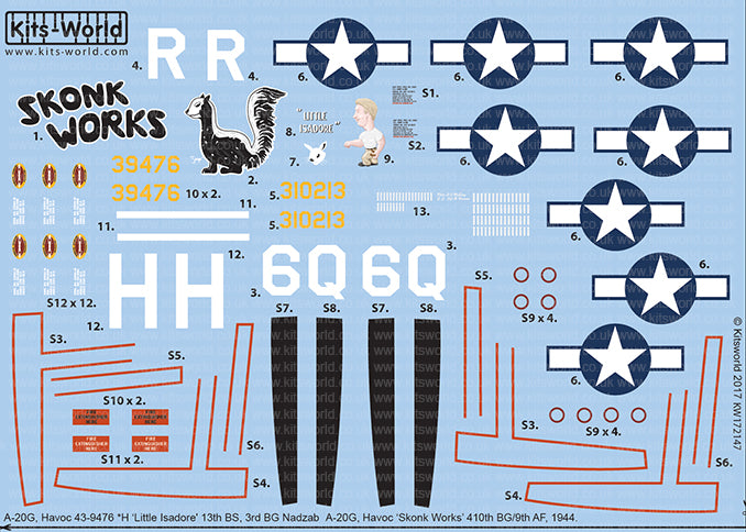 Kits-World KW172147 1:72 Douglas A-20G Havoc