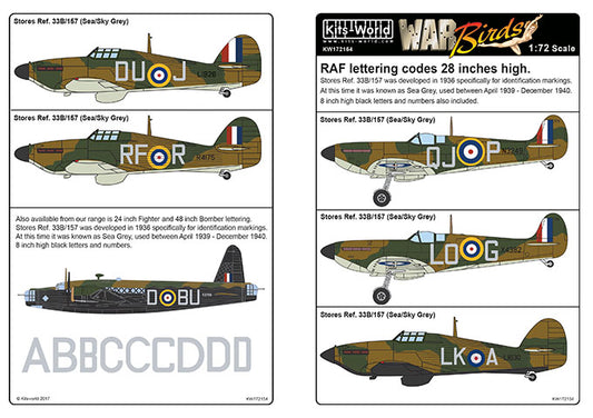 Kits-World KW172154 1:72 RAF Lettering Codes 28 inches High