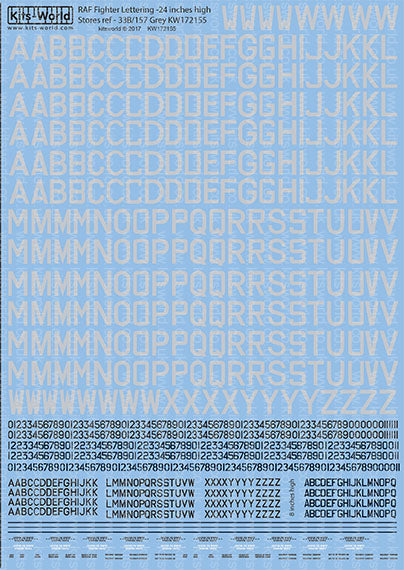 Kits-World KW172155 1:72 RAF lettering codes 24 inches high.