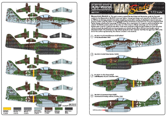 Kits-World KW172157 1:72 Messerschmitt Me-262A-1a of Generalleutnant Adolf Galland, JV 44, Munich-Riem 1945