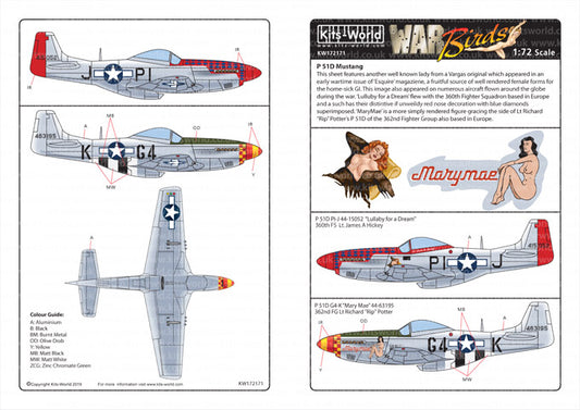 Kits-World KW172171 1:72 North-American P-51D Mustang