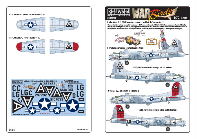 Kits-World KW172172 1:72 Boeing B-17G Flying Fortress