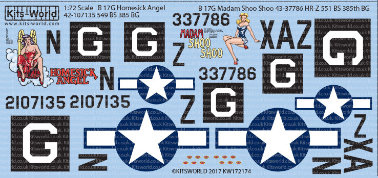 Kits-World KW172174 1:72 Boeing B-17G Flying Fortress