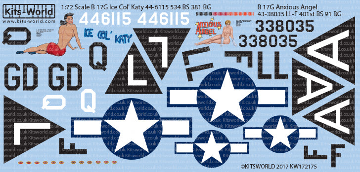 Kits-World KW172175 1:72 Boeing B-17G Flying Fortress