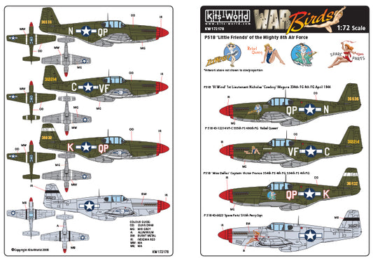 Kits-World KW172178 1:72 North-American P-51B Mustang