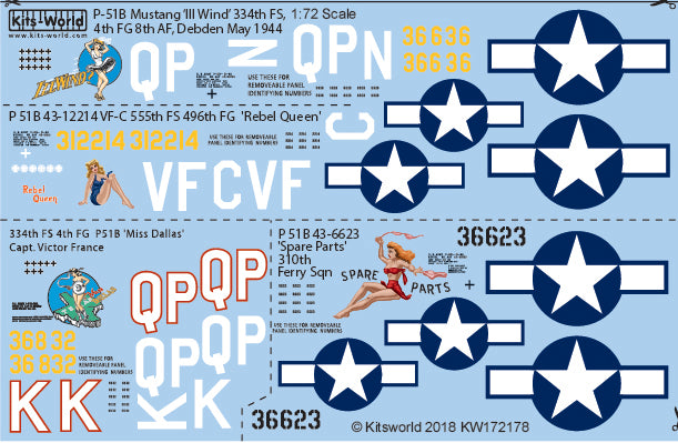 Kits-World KW172178 1:72 North-American P-51B Mustang