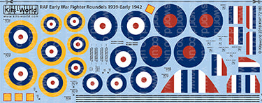 Kits-World KW172180 1:72 RAF Roundels & General Markings WWII (Early to Mid-War)