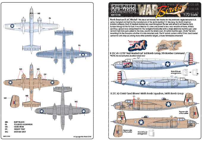 Kits-World KW172190 1:72 North-American B-25C Mitchell