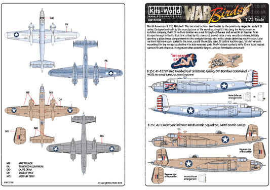 Kits-World KW172190 1:72 North-American B-25C Mitchell