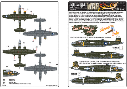 Kits-World KW172191 1:72 North-American B-25D Mitchell