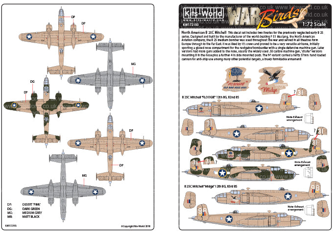 Kits-World KW172193 1:72 North-American B-25C Mitchell