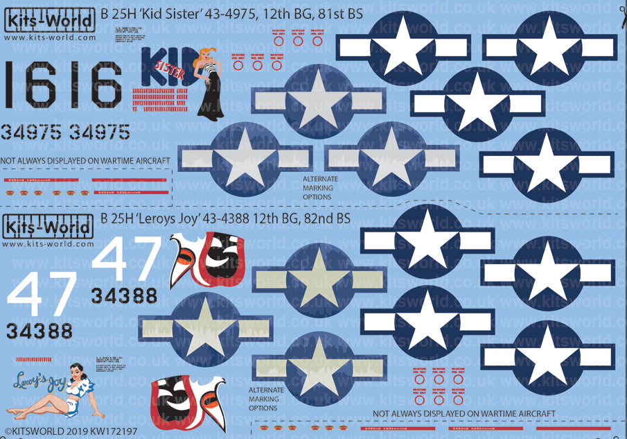 Kits-World KW172197 1:72 North-American B-25H Mitchell