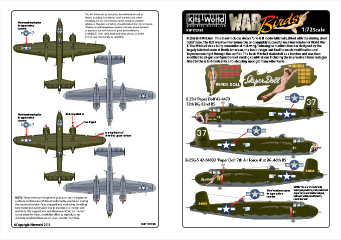 Kits-World KW172198 1:72 North-American B-25H Mitchell