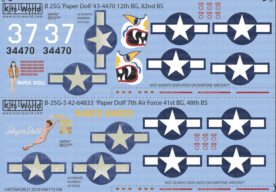 Kits-World KW172198 1:72 North-American B-25H Mitchell