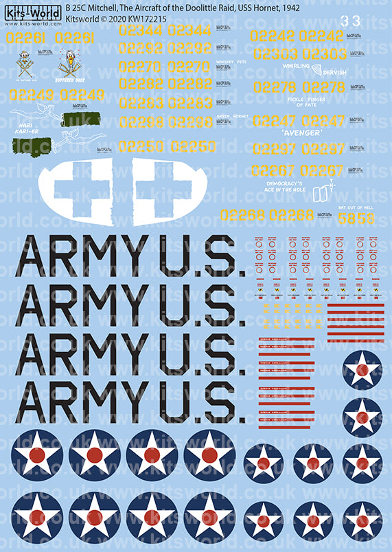 Kits-World KW172215 1:72 North-American B-25B Mitchells 'Doolittle Raid'