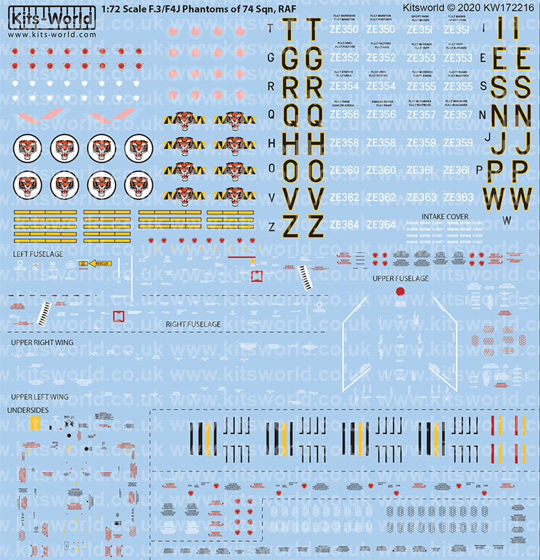 Kits-World KW172216 1:72 McDonnell F-4J Phantoms RAF