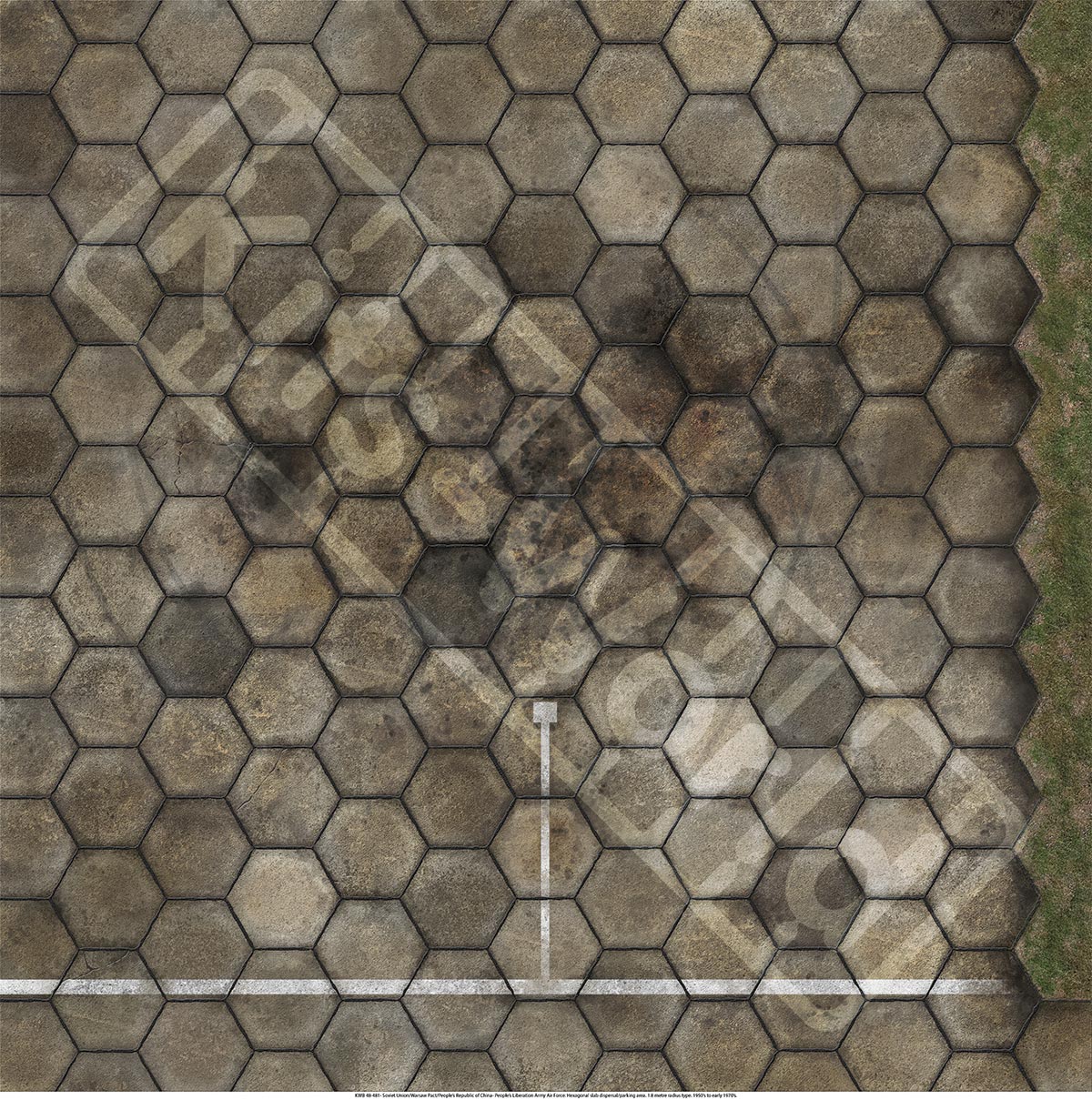 Kits-World B144-481 1:144 Soviet Union/Warsaw Pact/People's Republic of China Hexagonal slab dispersal/parking area, 1.8 metre radius type, 1950's to early 1970's.