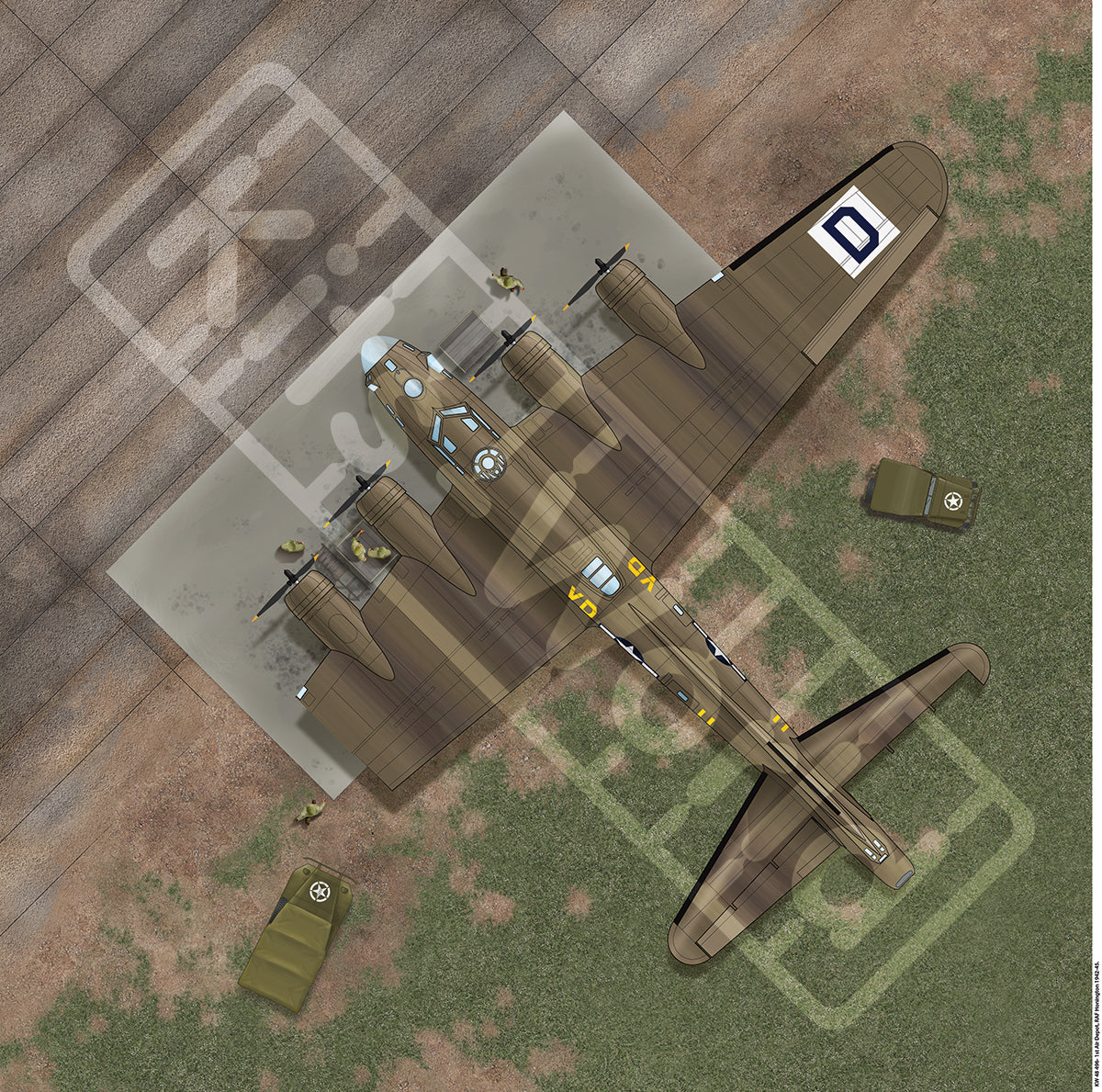 Kits-World B144-496 1:144 1st Strategic Air Depot, USAAF, (RAF Honington) Suffolk, England, 1942-46.