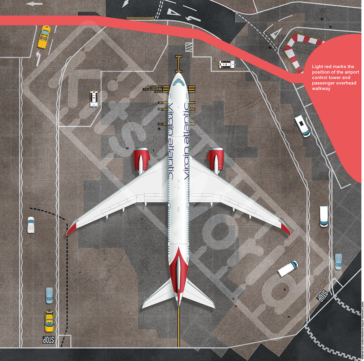 Kits-World B144-516 1:144 London Heathrow Airport Size 675mm x 675mm