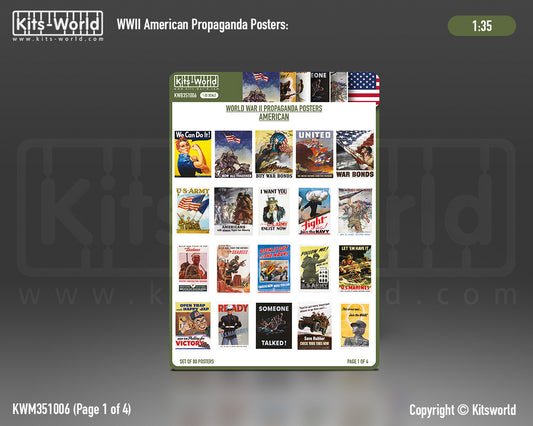 Kits-World B351006 1:35 WWII Propaganda Posters US/Allied (80 posters).