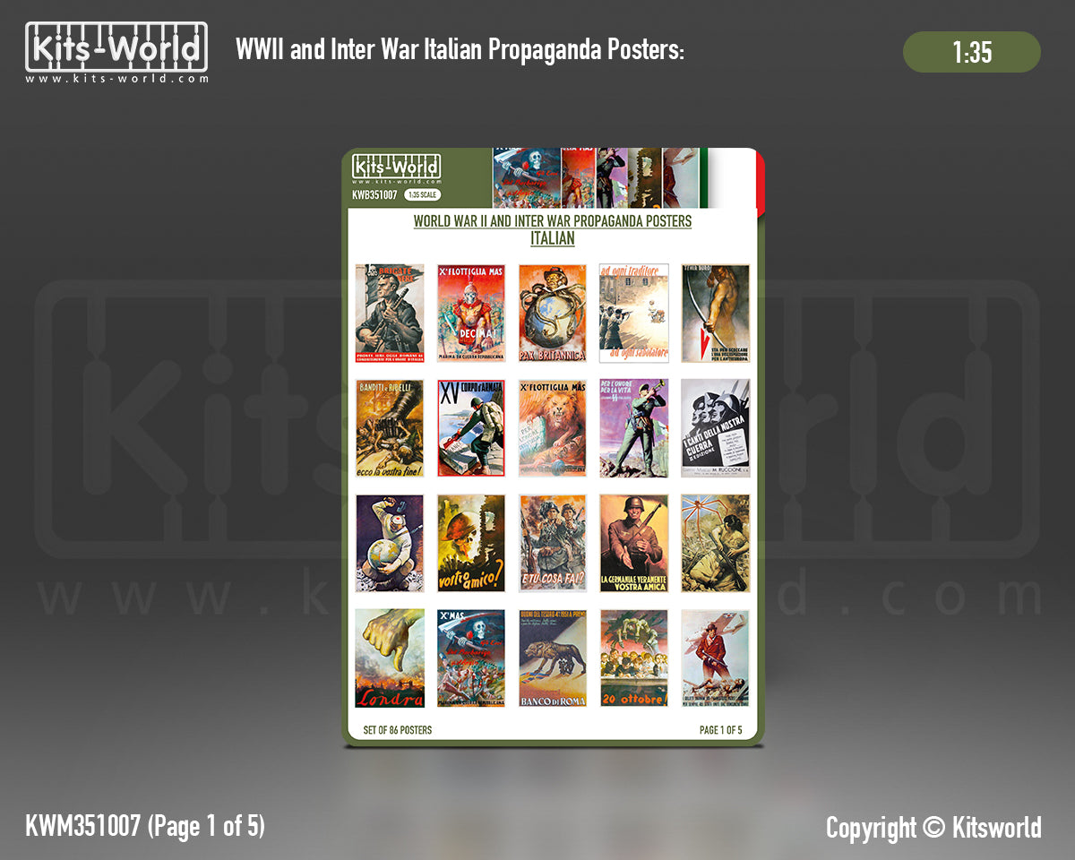 Kits-World B351007 1:35 WWII Propaganda Posters Italian (86 posters)