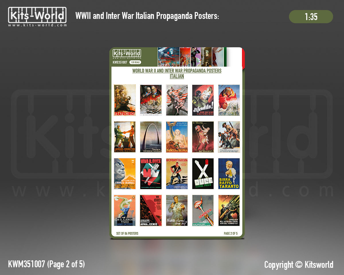 Kits-World B351007 1:35 WWII Propaganda Posters Italian (86 posters)