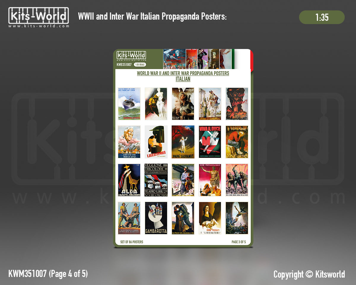 Kits-World B351007 1:35 WWII Propaganda Posters Italian (86 posters)