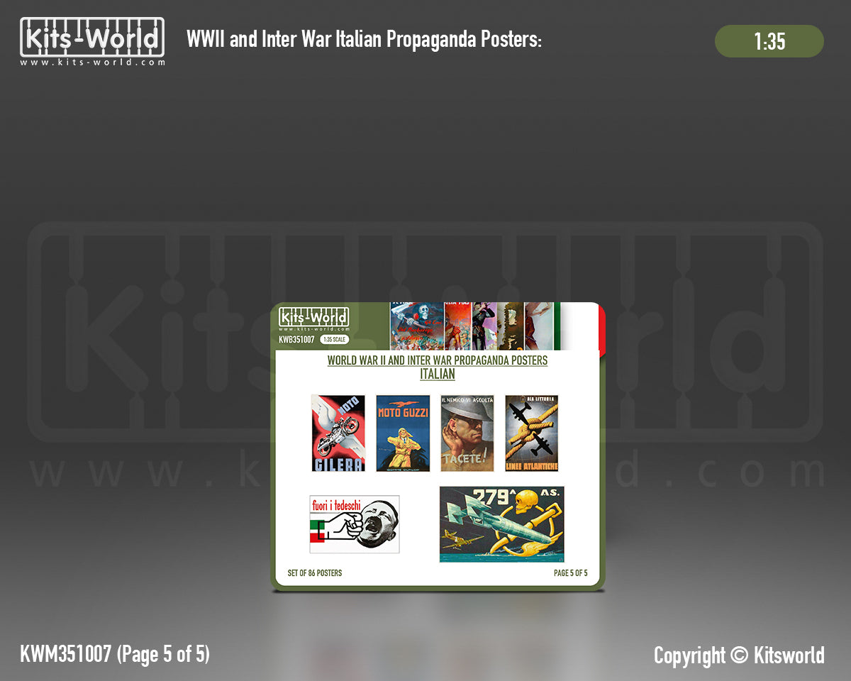 Kits-World B351007 1:35 WWII Propaganda Posters Italian (86 posters)