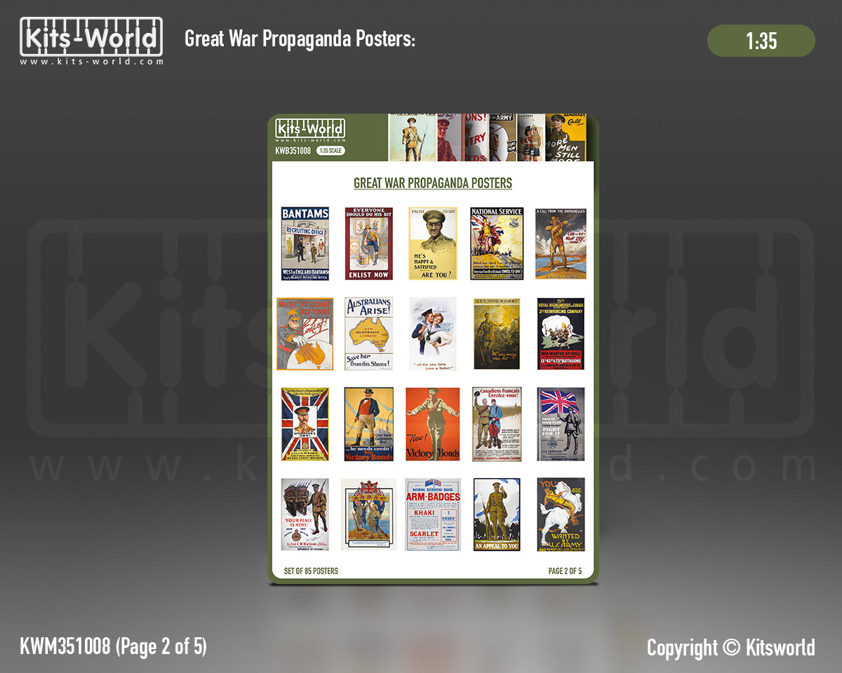 Kits-World B351008 1:35 WWI Propaganda Posters Great War WWI (85 posters)