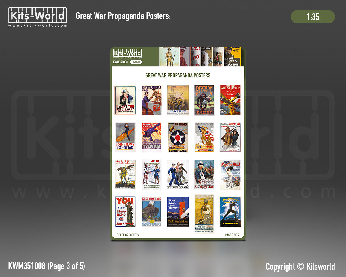 Kits-World B351008 1:35 WWI Propaganda Posters Great War WWI (85 posters)
