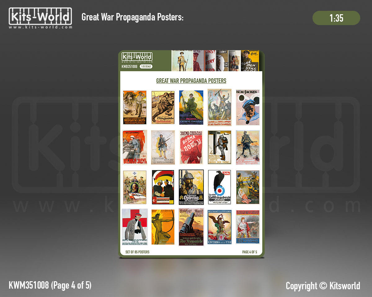 Kits-World B351008 1:35 WWI Propaganda Posters Great War WWI (85 posters)