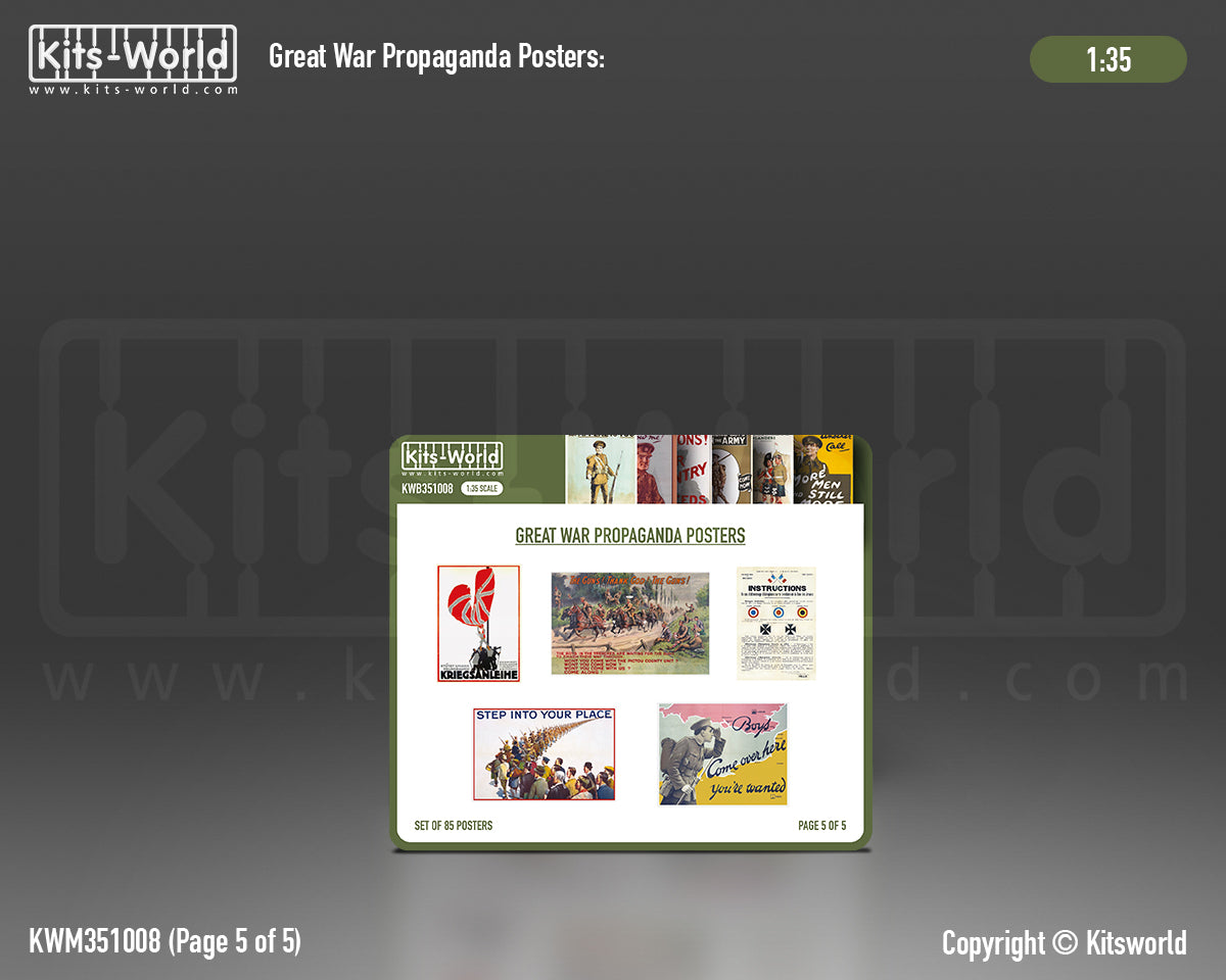 Kits-World B351008 1:35 WWI Propaganda Posters Great War WWI (85 posters)