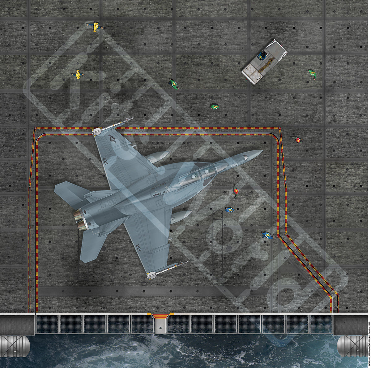 Kits-World B48-492 1:48 USS Nimitz (CVN-68), No. 2 Elevator, 2020. 675mm(W) x 675mm(H)