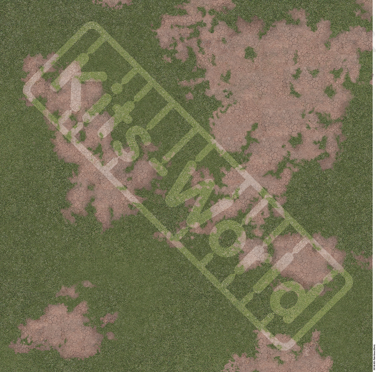 Kits-World B48-493 1:48 Plain Grass (Worn). 675mm(W) x 675mm(H)