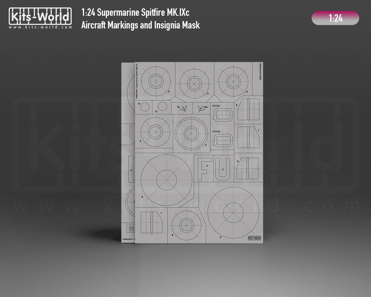 Kits-World M124001 1:24 Supermarine Spitfire Mk.IXc Aircraft Markings & Insignia Mask