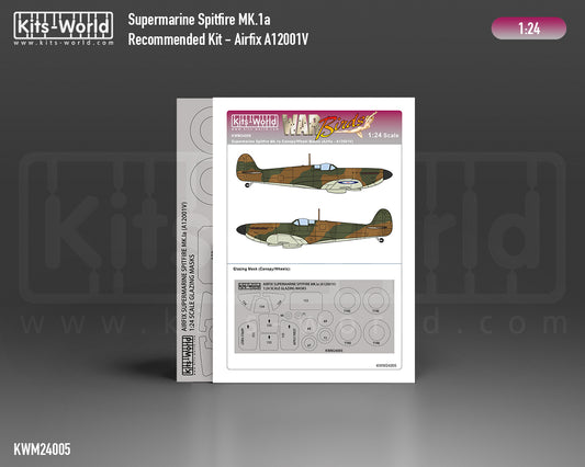 Kits-World KWM24005 1:24 Supermarine Spitfire Mk.Ia Canopy and Wheels Mask