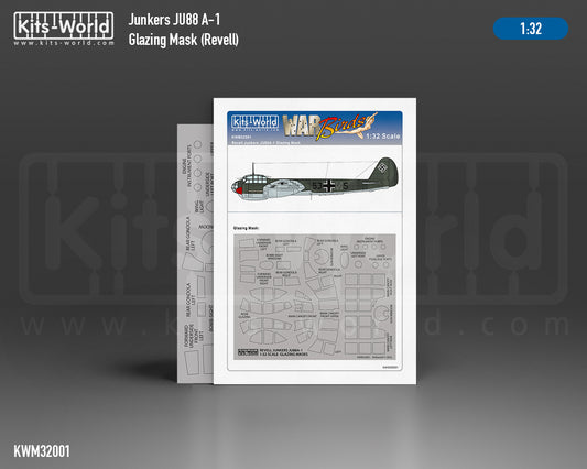 Kits-World M321001 1:32 Junkers Ju-88A-1 Canopy Paint Mask (Outside Only)