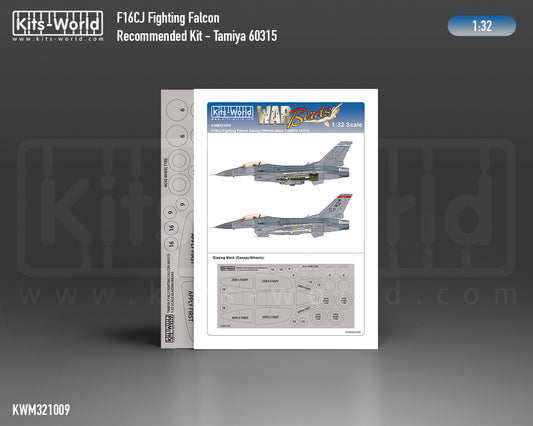 Kits-World M321009 1:32 Lockheed-Martin F-16CJ Fighting Falcon Block 50 Canopy & Wheels Paint Mask (Outside Only)