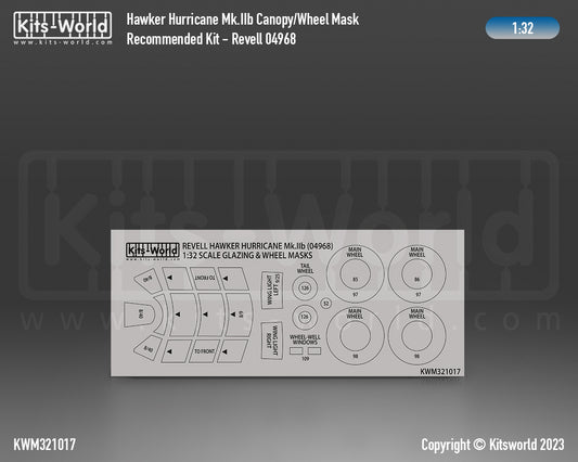 Kits-World M321017 1:32 Hawker Hurricane Mk.IIb wheels and canopy frame paint mask