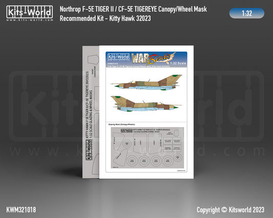 Kits-World KWM321018 1:32 F-5E Tiger II CF-5E TigerEye Canopy and Wheel Masks