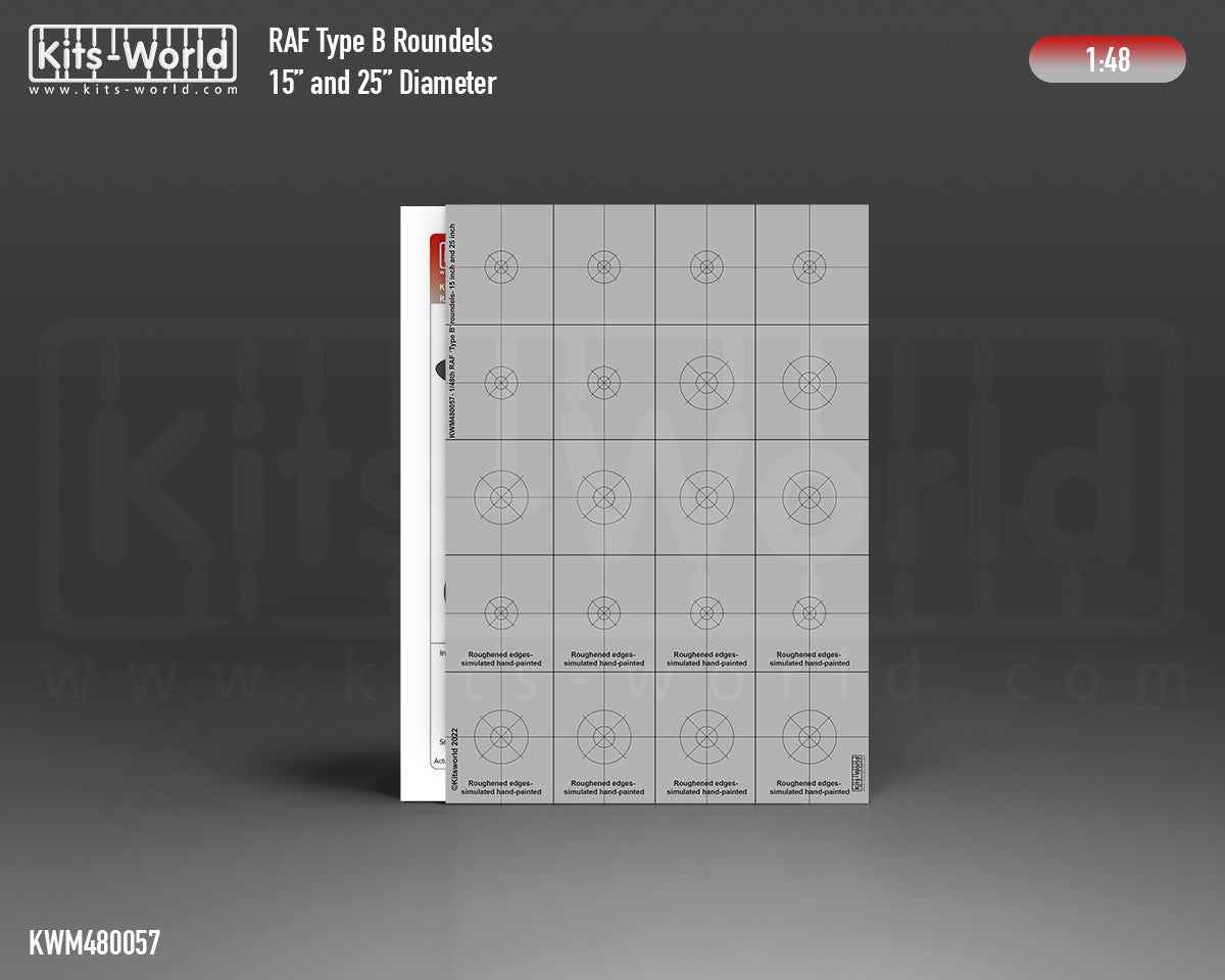 Kits-World M480057 1:48 RAF Type B Roundels 15" and 25" Diameter Paint Mask