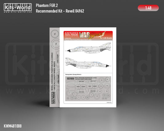 Kits-World M481008 1:48 McDonnell F-4 Phantom Canopy & Wheels Paint Mask (Outside Only)