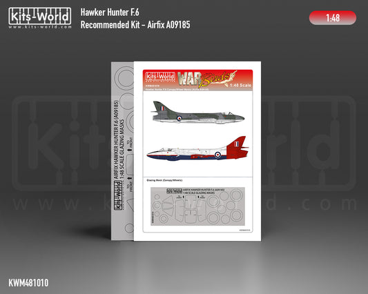 Kits-World M481010 1:48 Hawker Hunter F.4/F.6 Canopy & Wheels Paint Mask (Outside Only)