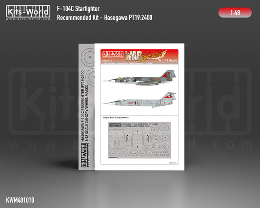 Kits-World M481012 1:48 Lockheed F-104C Starfighter USAF Canopy & Wheels Paint Mask (Outside Only)