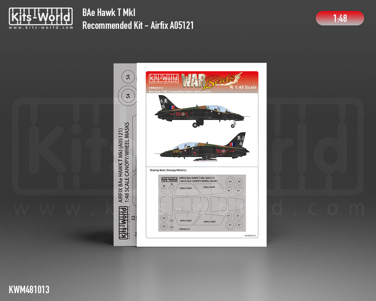 Kits-World M481013 1:48 Bae Hawk T Mk.I Canopy & Wheels Paint Mask (Outside Only)