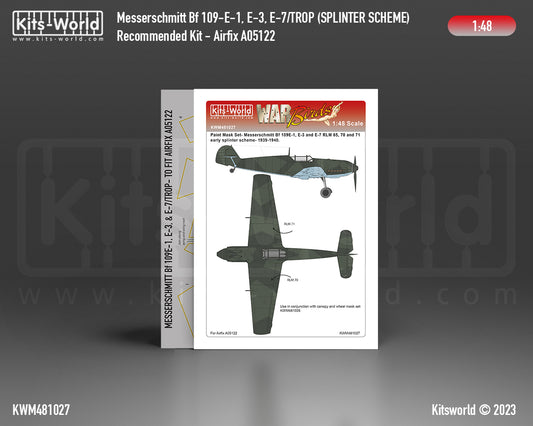 Kits-World M481027 1:48 Messerschmitt Bf 109E-1/3/7 Trop. Splinter Scheme (Early 1939-1940) Paint Mask