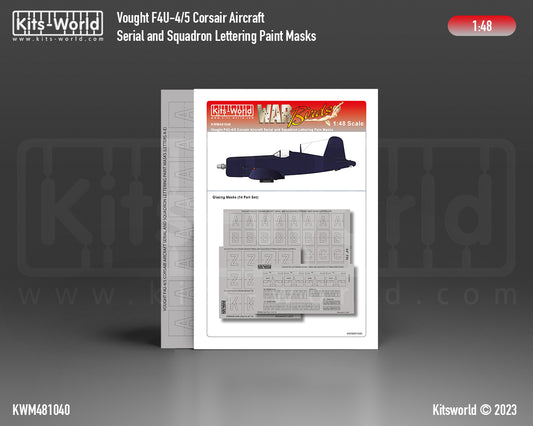 Kits-World M481040 1:48 Vought F4U-4/5 Corsair Serial and Squadron Lettering Paint Mask