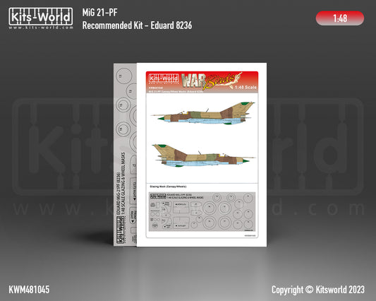 Kits-World M481045 1:48 Mikoyan MiG-21PF Canopy & Wheels Paint Mask